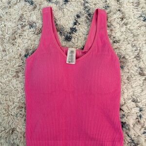 Altar'd State Pink Ribbed Sleeveless Tank Top